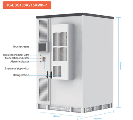 quality 라이프포4 배터리 에너지 저장 시스템 100kw/215kwh BESS 시스템 factory